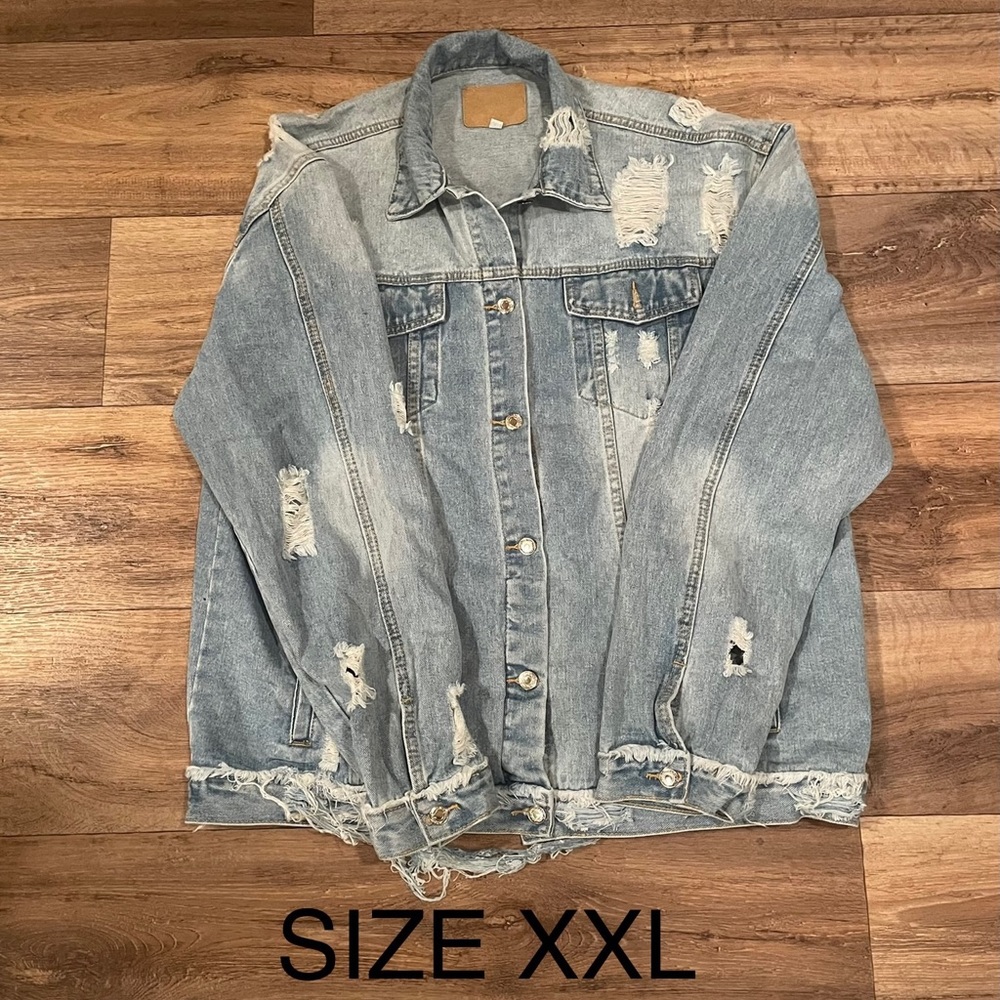 NEW Levi Strauss Ripped Denim Jacket Size XXL